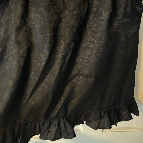 Cocktail Black Floral Embossed Satin Mini Dress - Picture 6 of 7